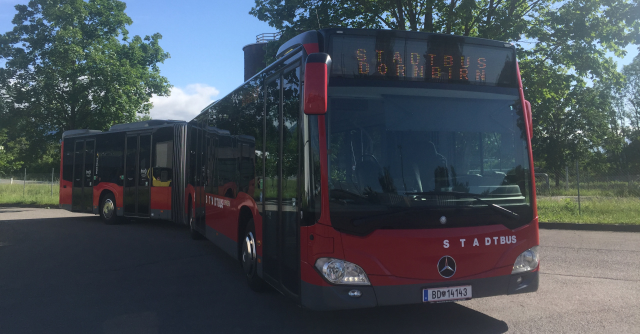 Stadtbus Dornbirn auf einem Parkplatz