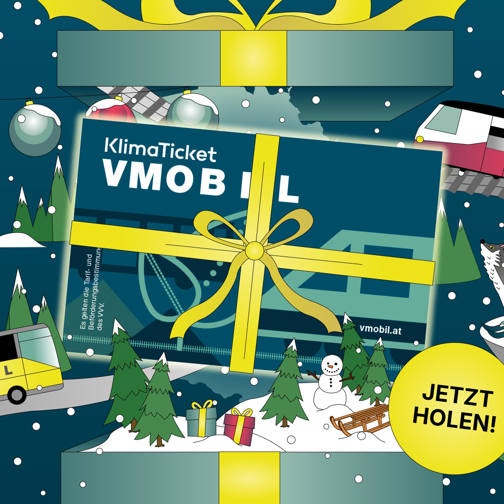 Klimaticket VMOBIL als Weihnachtsgeschenk