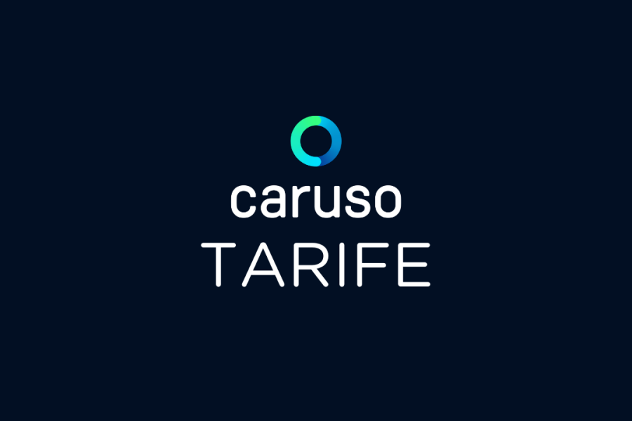 Bild zeigt das Wort Tarife und das Logo von caruso carsharing.