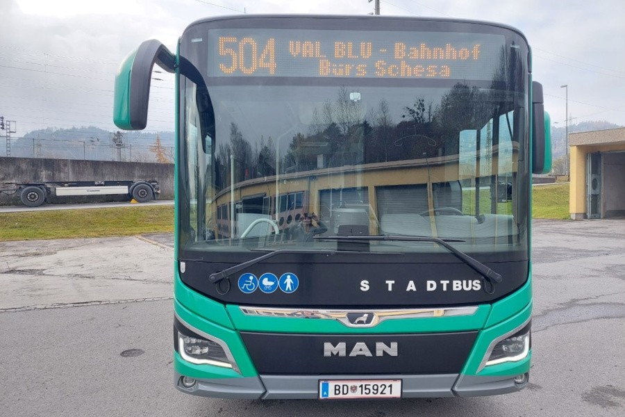 Stadtbus Bludenz auf einem Parkplatz