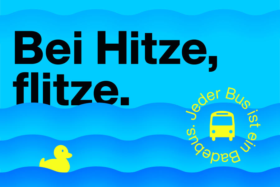 Grafik zum Badebus: Bei Hitze, flitze