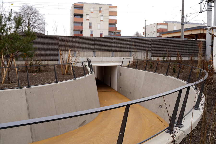 Neue Radunterführung beim Bahnhof in Hard