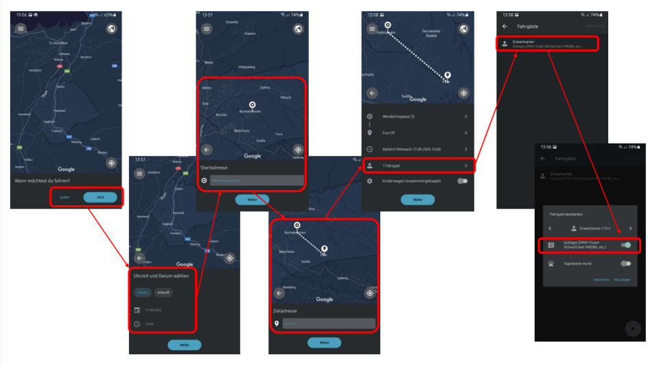 Screenshot Hinterlegung Karte