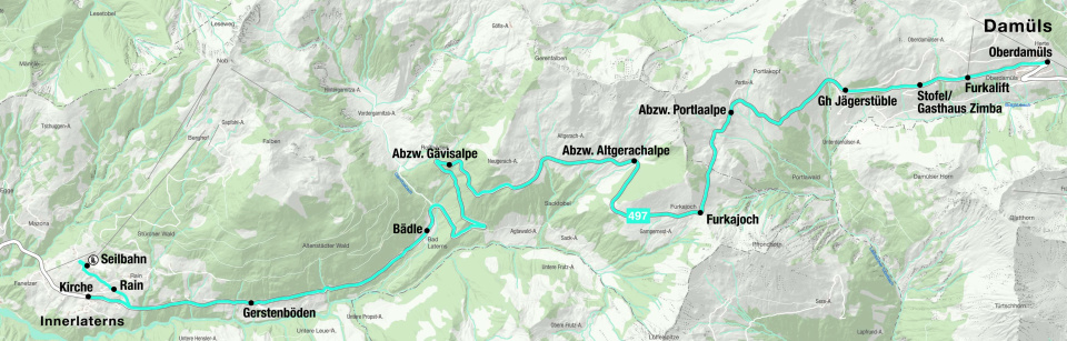 Streckenverlauf Linie 497