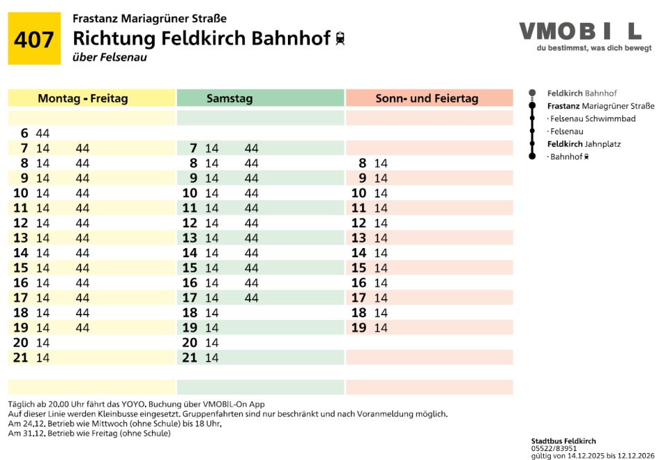 Farhplan Maria Grünerstraße Linie 407